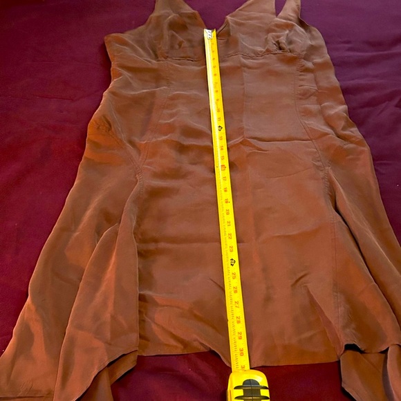 Ana Nonza Chocolate Brown Silk Slip Dress L - Picture 10 of 12